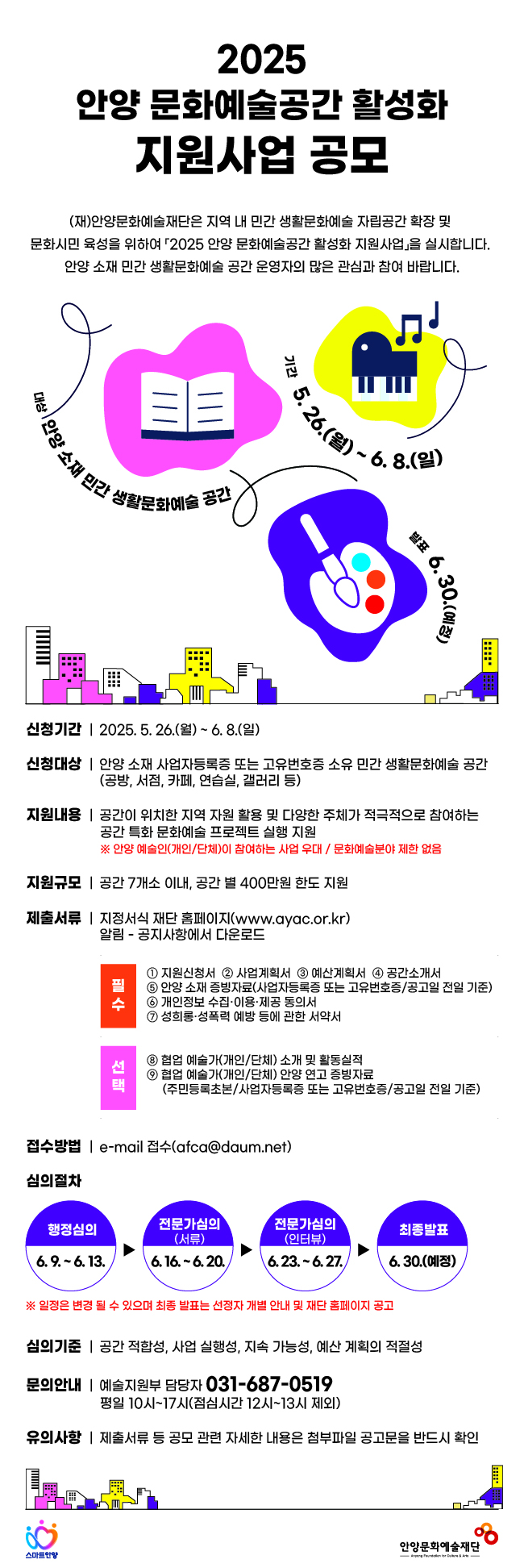 2025 안양 문화예술공간 활성화 지원사업 공모
